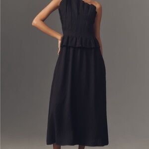 English Factory Black One-Shoulder Dress Anthropologie